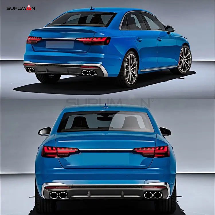Audi A4 S4 S Line Glossy Black Rear diffuser 2020-2022 - Image 2
