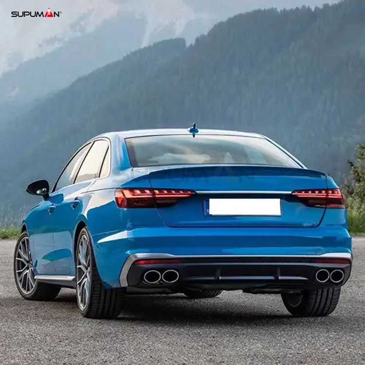 Audi A4 S4 S Line Glossy Black Rear diffuser 2020-2022 - Image 4