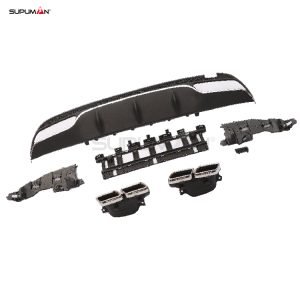 Mercedes Benz c class w205 amg rear bumper diffuser kit 2015-2019