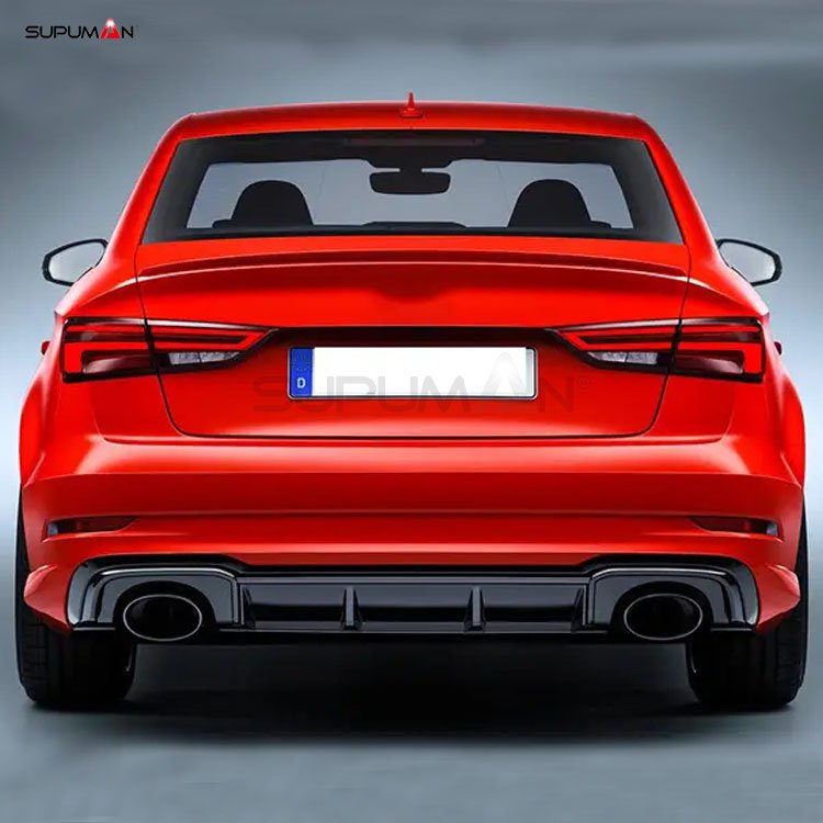 audi a3 s series rs3 style rear diffuser 2017-2020