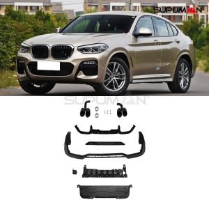 bmw x4 g02 x4m style rear diffuser body kit 2018+